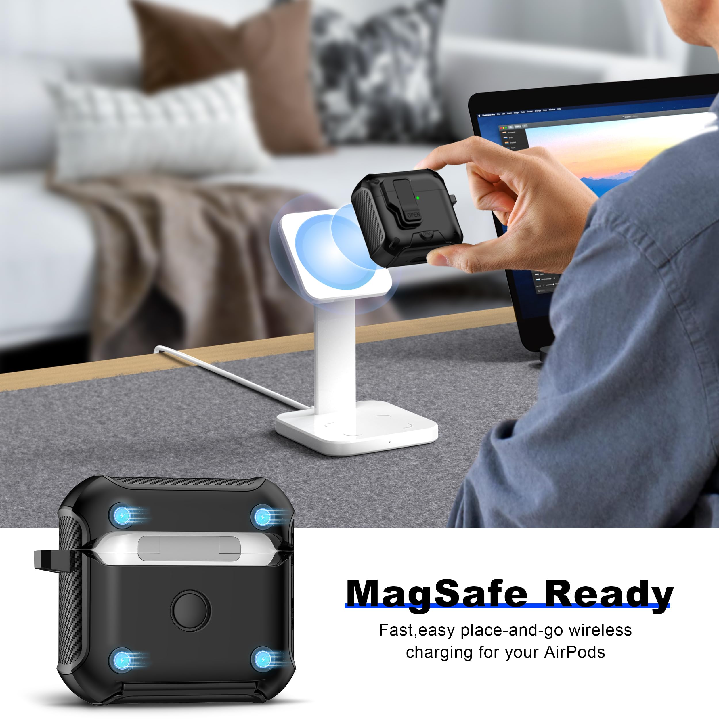 Amazon | RFUNGUANGO AirPodsケース 2024最新多機能イヤホンケース